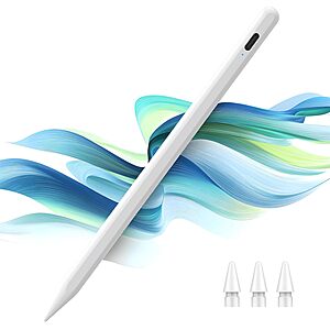 JAMJAKE Stylus Pen for Apple iPad w/ Palm Rejection & Tilt (Compatible with 2018-2025 iPad Pro & More, White) $5.99 + Free Shipping w/ Prime or on $35+