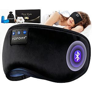 Prime: TOPOINT Blackout Sleep Eye Mask w/ Bluetooth Headphones (various colors) from $12.74 + Free Shipping