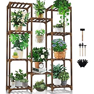 47" 10-Tier Uneedem Wood Plant Stand $23