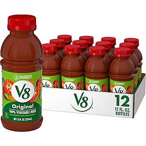 [SnS] $7.46 | 12-Pack 12-Oz V8 100% Vegetable Juice (Original) at Amazon (62.2￠ each)