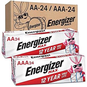 [SnS, AC] $33.43* | 2 × Energizer 24-Ct Max AA Batteries & 24-Ct Max AAA Batteries Combo Pack ($16.72 each) at Amazon