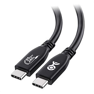 4.9' Cable Matters USB-IF Certified 80Gbps 240W USB 4 Thunderbolt Cable $20