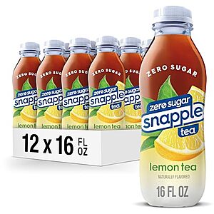 [SnS] $8.53* | 12-pk 16-fl-oz Snapple Zero Sugar Lemon Iced Tea at Amazon (71.1￠ each)