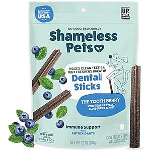 [SnS, AC] $3.19* | 7.2-Oz Shameless Pets Dental Treats for Dogs (The Tooth Berry) at Amazon