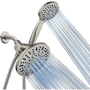 $31.57 | AquaDance 7" Premium High Pressure 3-Way Rainfall Combo with Stainless Steel Hose\ at Amazon