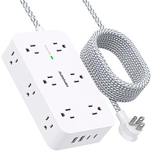 $8.99* | 12-Outlet HANYCONY 900J Surge Protector Power Strip w/ 4 USB (2 USB-C) & 10' Cord at Amazon