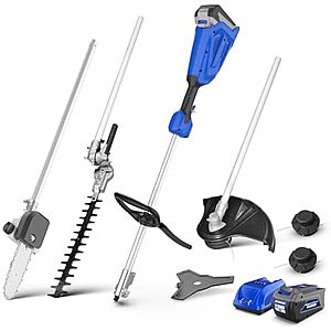 $145.98* | Wild Badger Power 40V 4-in-1 Brushless Weed Wacker, String Trimmer, Brush Cutter & Blade Pole Saw w/ (1) 4Ah Battery & Charger at Amazon