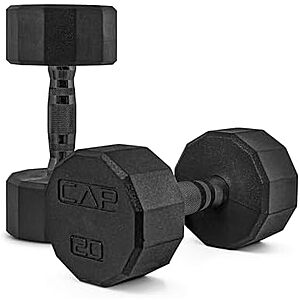 $24.99* | CAP Barbell 12-Sided Coated Dumbbell 20-lb Pair (black) at Amazon