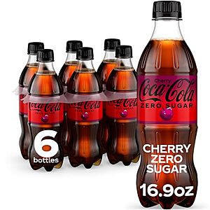6-Pack 16.9-Oz Coca-Cola Zero Sugar Diet Soda (Cherry or Coke Zero) 10 for $28.45 w/ S&S + Free S&H