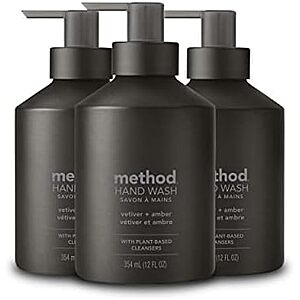 [SnS] $7.53* | 3-Pack 12-Oz Method Premium Gel Hand Wash (Vetiver + Amber) at Amazon