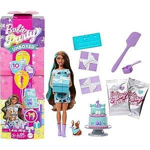 $8.64 | Barbie Party Unboxed Doll & Accessories at Amazon
