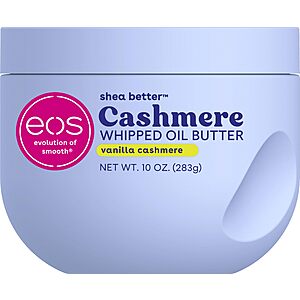 eos Cashmere Whipped Oil Body Butter, Vanilla Cashmere, For Dry Skin, Rich Formula and Deep Hydration, Body Care, 10 oz TWO for $24.65 S&S, get $10 AMZ Credit