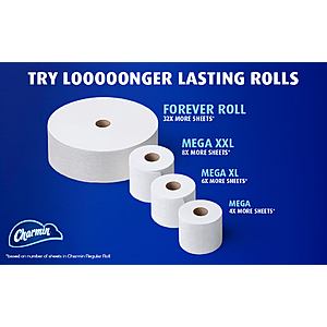 Charmin Forever Roll Starter Kit & 3 Refills $53.94 S&S   + Get $15 Amazon Credit & $15 P&G Rebate  $53.94 S&S Clip Q