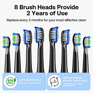 Electric Toothbrush + 8 Brush Heads   $11.13 after promo FS Prime Amazon