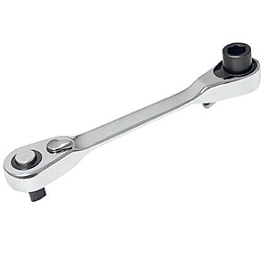 Knugoua 2-in-1 Flex-Head 1/4" Ratchet Wrench 72-Tooth Reversible, Mini Socket & Hex Bit Driver. YMMV - Coupon Price $7.11