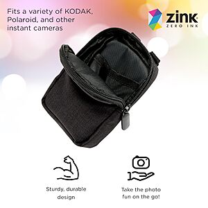 Zink Soft Camera Case: Instant Print Camera/Printer Bag w/ Strap (Black) $6.15 + Free Shipping w/ Prime or on $35+