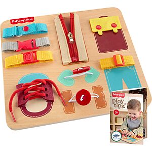 Fisher-Price Wood Montessori Toy Dressing Board $11.42 + Free Shipping w/ Prime or on $35+