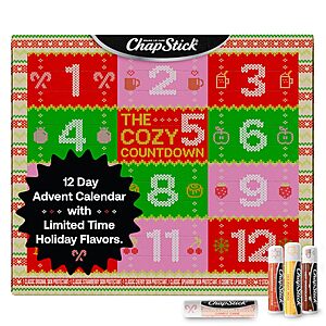 12-Pack ChapStick 12 Days Advent Calendar Lip Balm Holiday Gift Set (Various Flavors) $7.42 w/ S&S + Free Shipping w/ Prime or on $35+