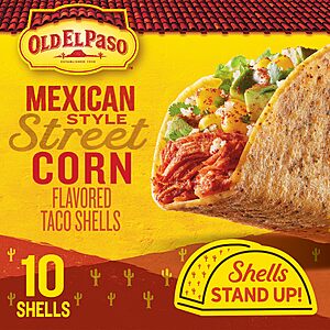 10-Count Old El Paso Stand 'N Stuff Taco Shells (Mexican Style Street Corn) $1.66 w/ S&S + Free Shipping w/ Prime or on orders over $35
