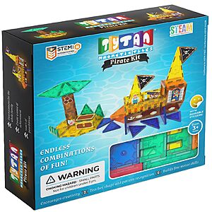 60-Piece Tytan Tiles Pirate Ship & Island Magnetic Tiles Building Set $23.41 + Free Shipping w/ Prime or on $35+