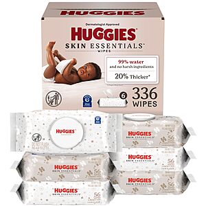 6-Pack Huggies Skin Essentials Baby Wipes (336 Wipes Total) $10.89 w/ S&S + Free Shipping w/ Prime or on $35+