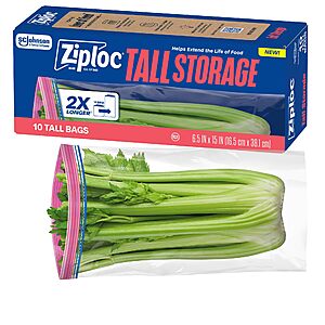 10-Count Ziploc Seal Top Tall Food Storage Bags $3.30 w/ S&S + Free Shipping w/ Prime or on $35+