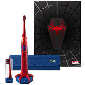 EVO SPM-1 Rechargeable Collector's Edition Spider-Man Sonic Toothbrush w/ Travel Case for Adults $55.43 + Free Shipping