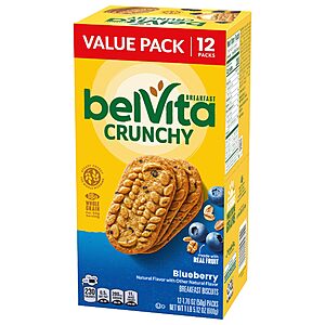 belVita Breakfast Bars Biscuits, Blueberry, Value Pack, 12 Packs (4 Biscuits Per Pack)~$5.24 After Coupon & S&S @ Amazon