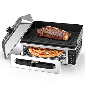 OLIXIS Electric Indoor Grill, Silver $69.96 @ Amazon