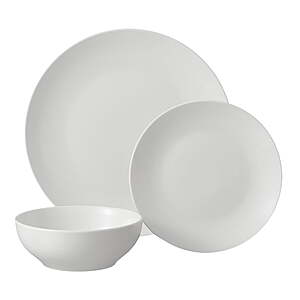 Mainstays Glazed White Stoneware Dinnerware Set, 12-Pieces - $13.88