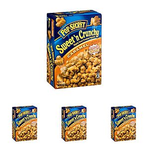 Pop Secret Caramel Microwave Popcorn 3ct Regular, 7.92oz Box,Caramel Crunch,(Pack of 4) - $9.80 w/ S&S