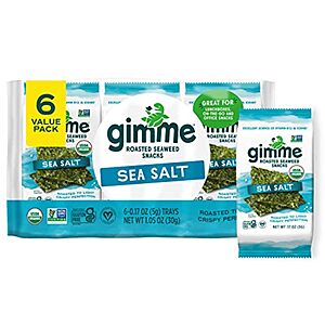 6-Pack Gimme Seaweed Organic Premium Roasted Seaweed Snacks (Sea Salt) $3.93 w/S&S + Free Shipping w/ Prime or on $35+