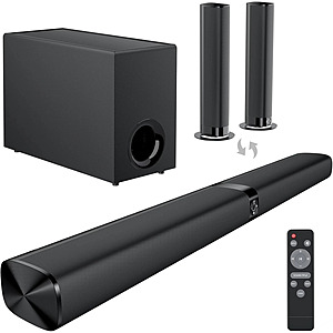 Cowin 120W Soundbar With Satellite Speakers, Subwoofer, Deep Bass, ARC, Bluetooth + Free Shipping $46.98