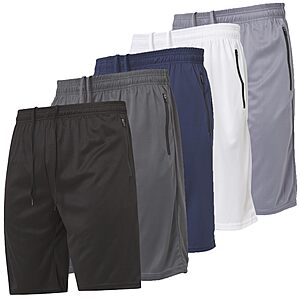 Ultra Performance Mens 5 Pack Athletic Running Shorts, Basketball Gym Workout Shorts for Men with Zippered Pockets $29.98