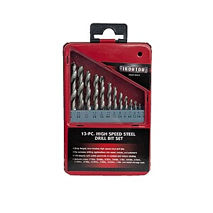 13-Piece Ironton High-Speed Steel Drill Bit Set + $0.44 Menard's Credit $3.99 + Free Store Pickup at Menards