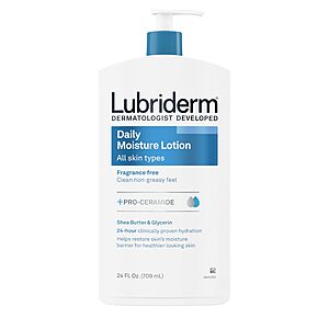 24-Oz Lubriderm Daily Moisture Hand & Body Lotion + Pro-Ceramide (Fragrance Free) $8.39 w/ S&S + Free Shipping w/ Prime or on $35+