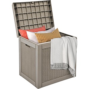 DWVO 32 Gallon Indoor Outdoor Storage Box (Brown or Black)  $18 + Free Shipping w/ Prime or orders $35+