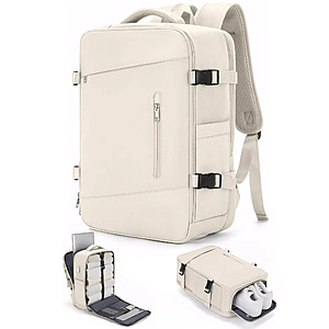 DAKIMOE Large Travel Laptop Backpack Carry-on Flight Waterproof USB Charging Port Shoe Pouch, Various Colors $24.99 + FS with W+