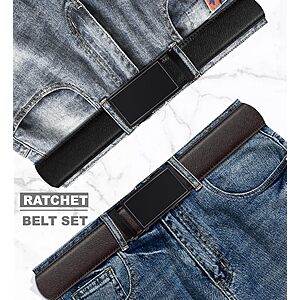 Mens Ratchet Belts Leather-2 Packs $13.99, save 61% off