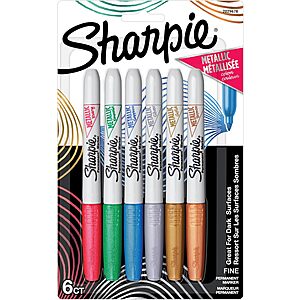 6-ct Sharpie Metallic Permanent Markers Fine Tip (assorted) $7.40 w/ Subscribe & Save