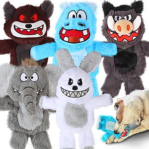 5-Pack Bzonsmart Squeaky Dog Plush Chew Toys $10