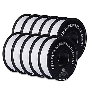 10-Pack 1kg GEEETECH 1.75mm 3D Printer Filament: PETG White / Black, PLA Black $64 + free s/h