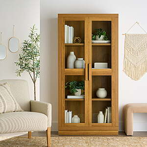 72" Better Homes & Gardens Ezra Glass Door Storage Cabinet (Various Finishes) $148 + Free Shipping