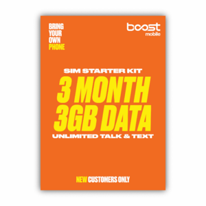 Boost Mobile Preloaded SIM Card, Bring Your Own Device, 3month Plan - Unlimited Talk/Text, 3GB of Data $19.99