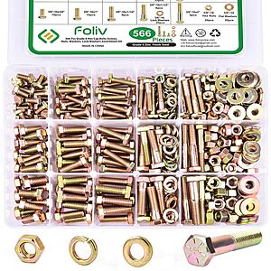 566 pc Grade-8 Bolt & Nut Assortment $38