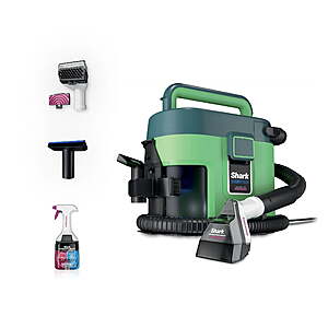 $128.00: Shark EveryMess Wet & Dry Vacuum, Carpet Cleaner, Spot Cleaner, Portable, Stain Eliminator, Small Shop Vac, Pet Friendly, Corded, 1 Gallon, VX100 Green