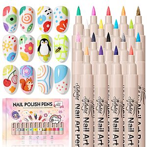 18-Pack GELLAKTIK 3D Nail Art Quick-Drying Acrylic Paint Markers $8.99 + Free Shipping w/ Prime or on $35+
