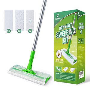 36-Refills Eyliden Sweeper Mop w/ Disposable Dry & Wet Cloths $10.99 + Free Shipping w/ Prime or on $35+