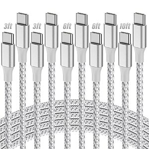 5-Pack SwaggWood 60W Fast Charging Nylon Braided USB-C to USB-C Cable (3/3/6/6/10FT) $3.99 + Free Shipping w/ Prime or on $35+