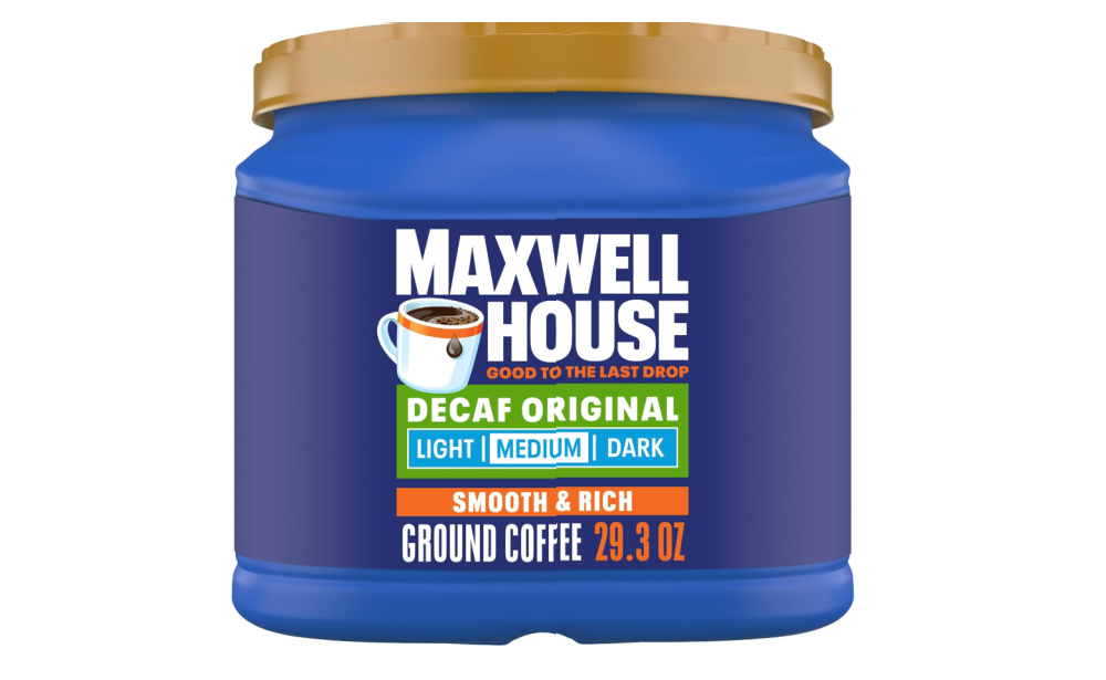 50% Off Maxwell House Decaffeinated Original Medium Roast Ground Coffee, 29.3 oz at Amazon | Under $8